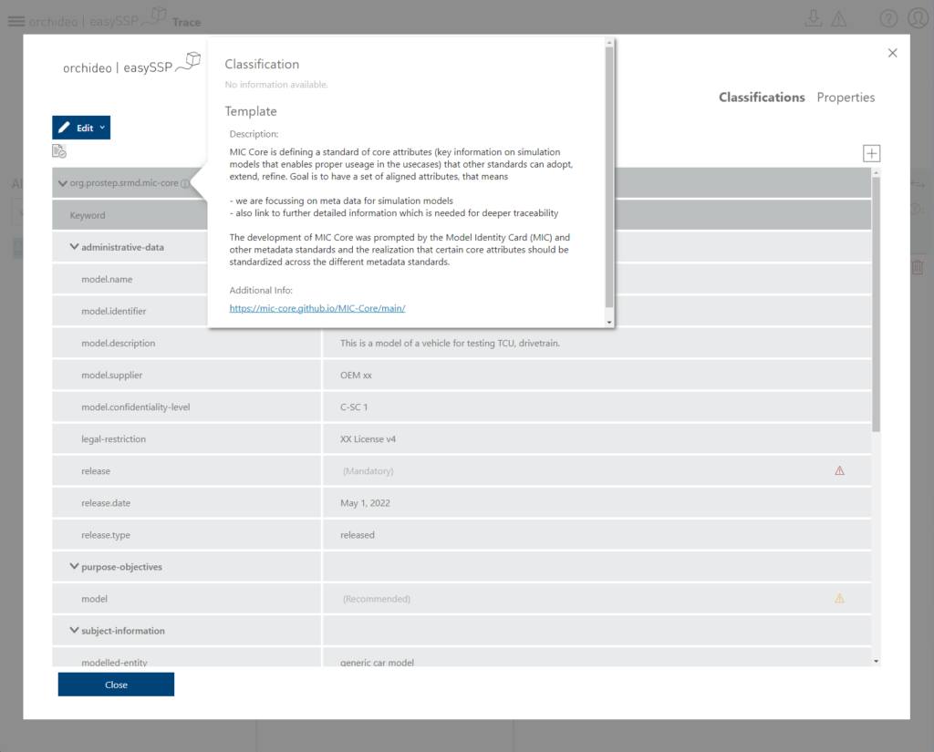 orchideo | easySSP MIC Core Meta Data Support